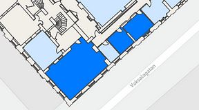 
							Planritning för United Spaces Uppsala, 3 privata rum, 95 m²