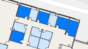 
							Planritning för Spaces Umami Park Sundbyberg, 5 privata rum, 85 m²