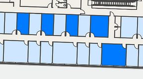 
							Planritning för Regus Mariestad, 5 privata rum, 84 m²