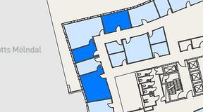 
							Planritning för Mindpark Mölndal, 3 privata rum, 58 m²