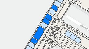 Planritning för iOffice Sjöbefälsskolan, 5 privata rum, 89 m²