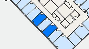 Planritning för FirstOffice Kanalvägen 17, 2 privata rum, 21 m²