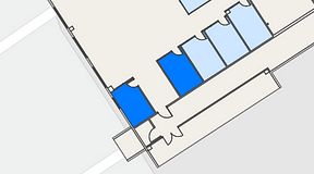 Planritning för Hej!Workshop Kungens Kurva, 2 privata rum, 32 m²