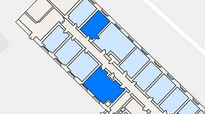 
							Planritning för FASTOFFICE Söderhamn, 2 privata rum, 43 m²