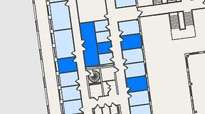 
							Planritning för Spaces Nordenskiöldsgatan, 5 privata rum, 51 m²