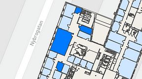
							Planritning för Regus Östermalmstorg, 4 privata rum, 82 m²