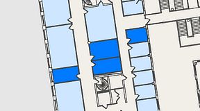 
							Planritning för Spaces Nordenskiöldsgatan, 4 privata rum, 49 m²