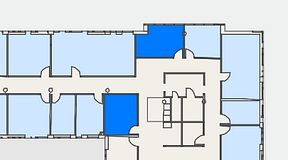 
							Planritning för FirstOffice Arenavägen 33, 2 privata rum, 29 m²