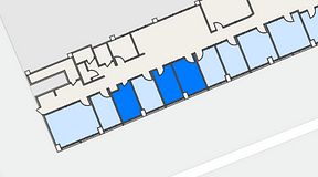 
							Planritning för FASTOFFICE Södertälje, 3 privata rum, 33 m²