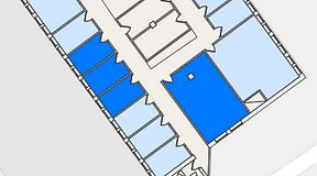 
							Planritning för THE WORKS Slakthusområdet, 4 privata rum, 61 m²