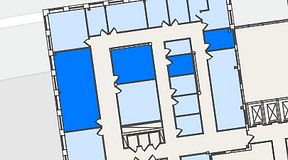 
							Planritning för Spaces Nordenskiöldsgatan, 4 privata rum, 88 m²