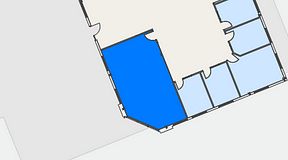 
							Planritning för C/O Mölndal, 1 privata rum, 54 m²