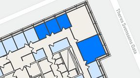 
							Planritning för Spaces Lindholmen, 4 privata rum, 50 m²