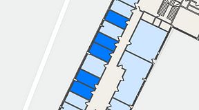 
							Planritning för Quick Office Älvsjö, 5 privata rum, 47 m²