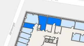
							Planritning för Arkipelagen Järntorget, 3 privata rum, 40 m²