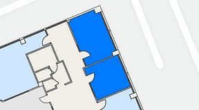 
							Planritning för FASTOFFICE Södertälje, 2 privata rum, 41 m²