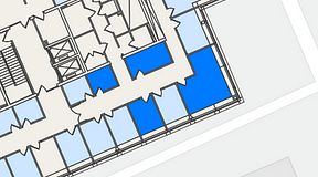 
							Planritning för Spaces Lindholmen, 4 privata rum, 43 m²