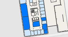 
							Planritning för Spaces Nordenskiöldsgatan, 5 privata rum, 141 m²