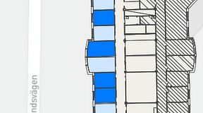 Planritning för FASTOFFICE Johanneslundsvägen 2, 4 privata rum, 68 m²