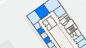 
							Planritning för FirstOffice Västra Hamnen, 3 privata rum, 41 m²