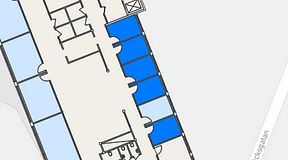 
							Planritning för Technopolis Kista, 5 privata rum, 50 m²