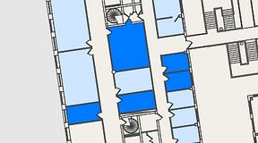 
							Planritning för Spaces Nordenskiöldsgatan, 5 privata rum, 73 m²