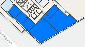 
							Planritning för United Spaces Lindholmen, 1 privata rum, 357 m²