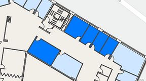 
							Planritning för Spaces Göteborg Gamlestan, 5 privata rum, 69 m²