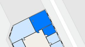 Planritning för iOffice Kungsgatan 64, 2 privata rum, 50 m²