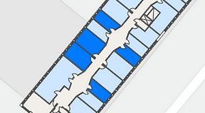 
							Planritning för Regus Almedal, 5 privata rum, 79 m²