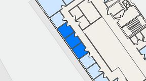 
							Planritning för FirstOffice Västra Hamnen, 3 privata rum, 21 m²