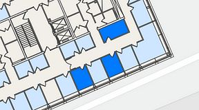 
							Planritning för Spaces Lindholmen, 3 privata rum, 25 m²
