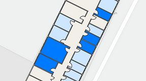 
							Planritning för Quick Office Älvsjö, 5 privata rum, 76 m²