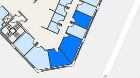 
							Planritning för Spaces Göteborg Gamlestan, 3 privata rum, 47 m²