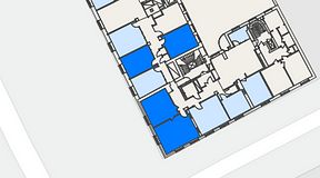 
							Planritning för iOffice Sveavägen, 4 privata rum, 107 m²