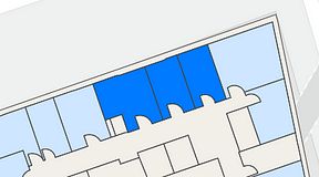 
							Planritning för Walborg Ventures, 3 privata rum, 54 m²
