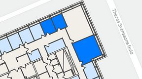 
							Planritning för Spaces Lindholmen, 3 privata rum, 42 m²