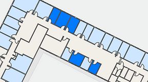 
							Planritning för Quick Office Älvsjö, 4 privata rum, 53 m²