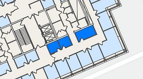 
							Planritning för Spaces Lindholmen, 3 privata rum, 21 m²
