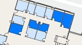 
							Planritning för Spaces Umami Park Sundbyberg, 5 privata rum, 74 m²