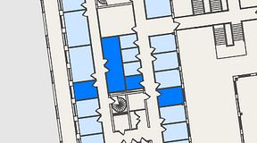 
							Planritning för Spaces Nordenskiöldsgatan, 4 privata rum, 42 m²