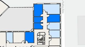 
							Planritning för Convendum Stampgatan 14, 5 privata rum, 80 m²