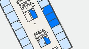 
							Planritning för Convendum Västra Järnvägsgatan 3, 5 privata rum, 43 m²