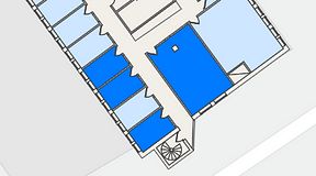 
							Planritning för THE WORKS Slakthusområdet, 4 privata rum, 61 m²