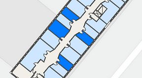 
							Planritning för Regus Almedal, 4 privata rum, 59 m²