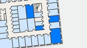 
							Planritning för QuickOffice Kista, 4 privata rum, 50 m²