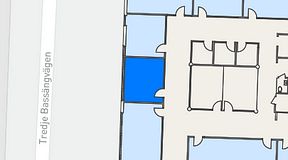 
							Planritning för EQ Coworking, 1 privata rum, 20 m²