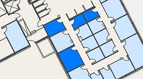 
							Planritning för Spaces Hyllie Vista, 4 privata rum, 44 m²