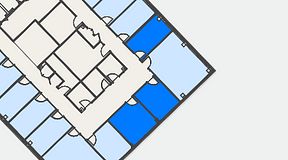 Planritning för FirstOffice Kanalvägen 17, 3 privata rum, 34 m²