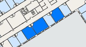 
							Planritning för Regus Kistagången 20b, 3 privata rum, 53 m²